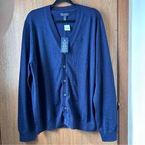 NWT Men’s Jos A Bank Traveler Collection Tailored Fit Merino Wool Cardigan XXL